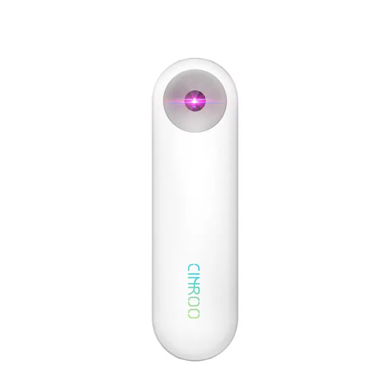 Compact white portable UV sterilizer lamp showing 116mm length and slim profile