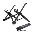 Universal portable folding laptop bracket in sagacious black with carrying case
