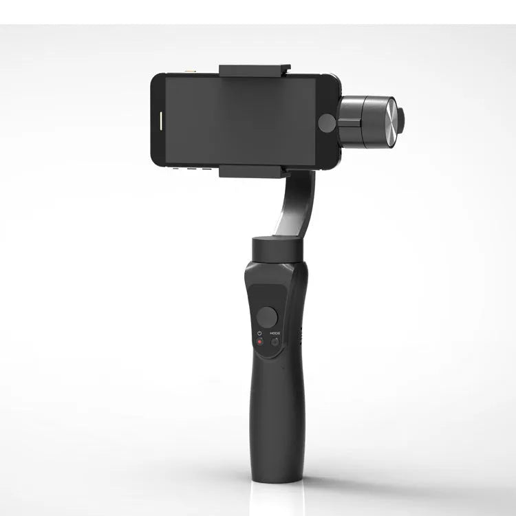 Black 3-axis handheld mobile phone gimbal stabilizer for smartphones up to 6.5 inches