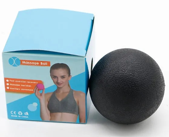High density peanut massage ball in black on a white background, portable muscle relief tool