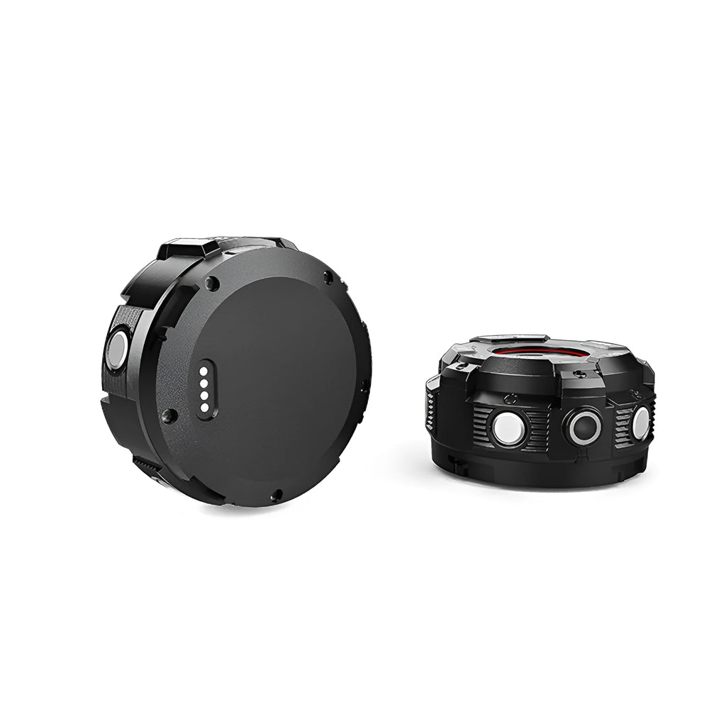 Black waterproof digital sports camera with compact 290mm length shown on an outdoor background.
