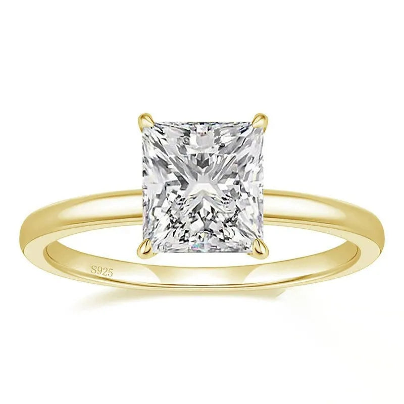 925 silver geometric ring with zirconium details in silver, gold, and rose gold finishes