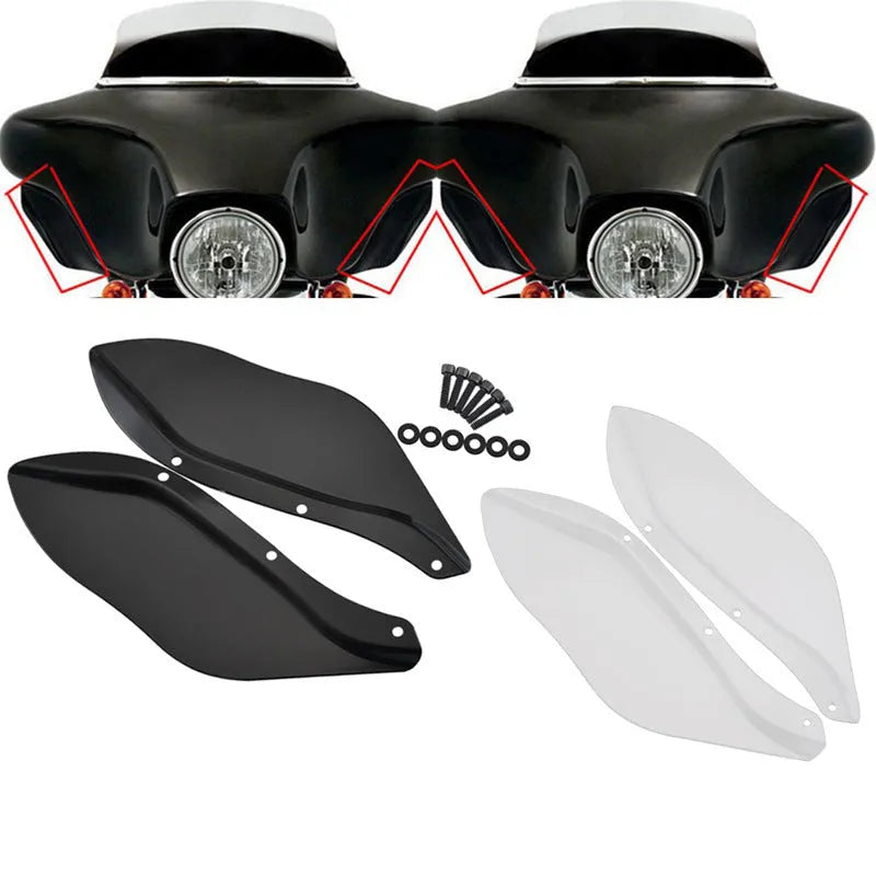 Pair of Harley-Davidson motorcycle side wing head covers in ABS plastic for Touring models
