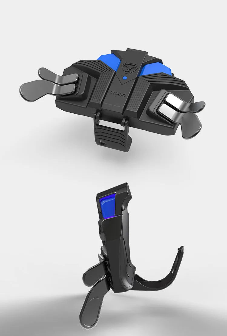 Black PS4 controller back button attachment with a long USB cable and a 3.5mm audio port.