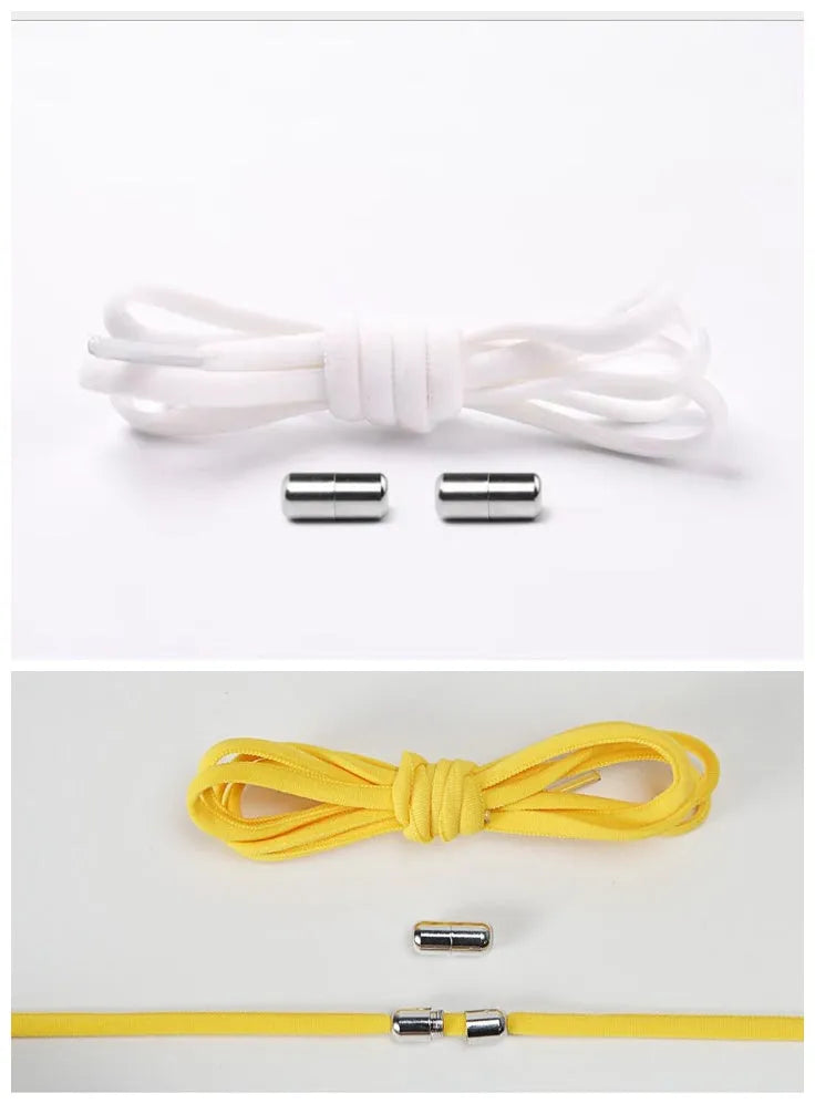 Lazy Laces no-tie elastic shoelaces with metal buckle, 105cm length, multiple colours
