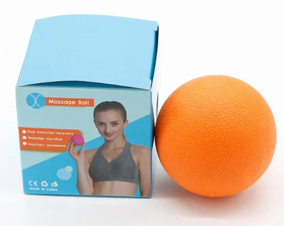 High density peanut massage ball in black on a white background, portable muscle relief tool