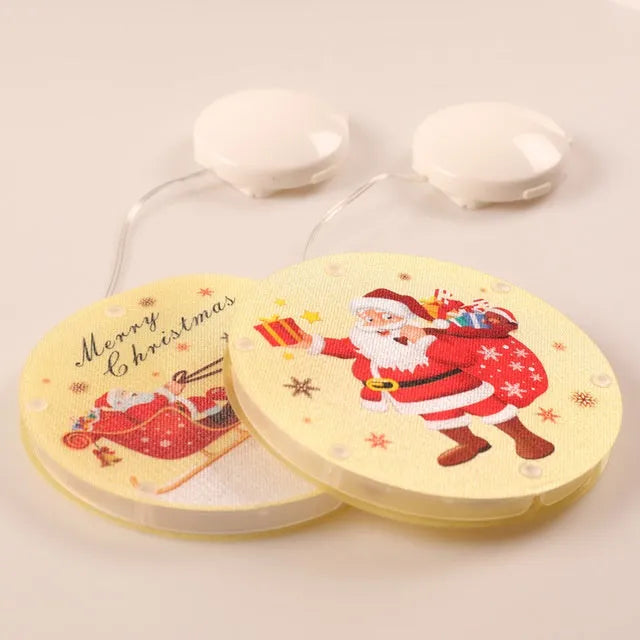Set of three LED Christmas hanging lights in warm white with plastic shell