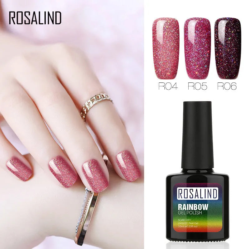 ROSALIND phototherapy gel nail polish bottle in RBR shade, glossy finish for UV/LED curing