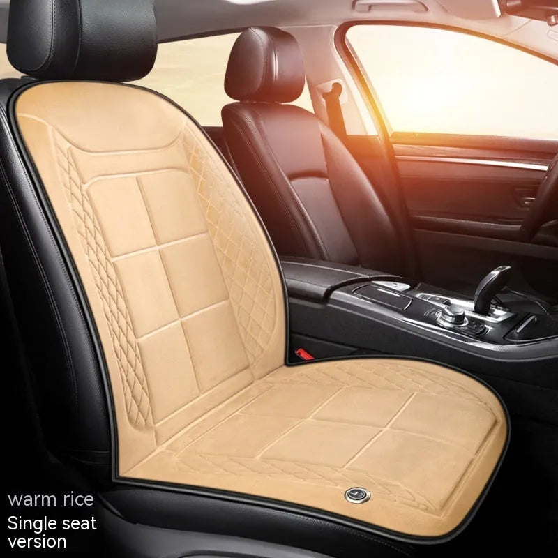 Automatic heating car seat cushion in beige, black or coffee colours for single or double vehicle seats