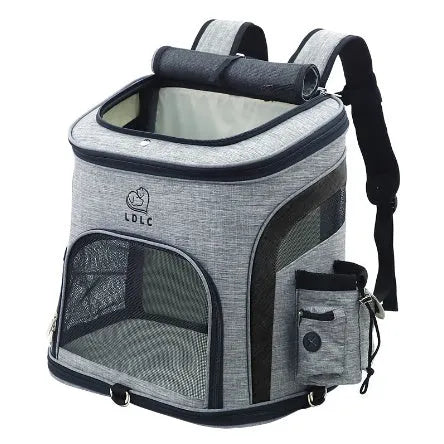 Breathable nylon pet backpack for cats and dogs up to 20 kg in gray, green, orange, blue colours
