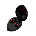 Creative Outer T8 Starman alien design wireless earbuds with LED lights next to charging case.