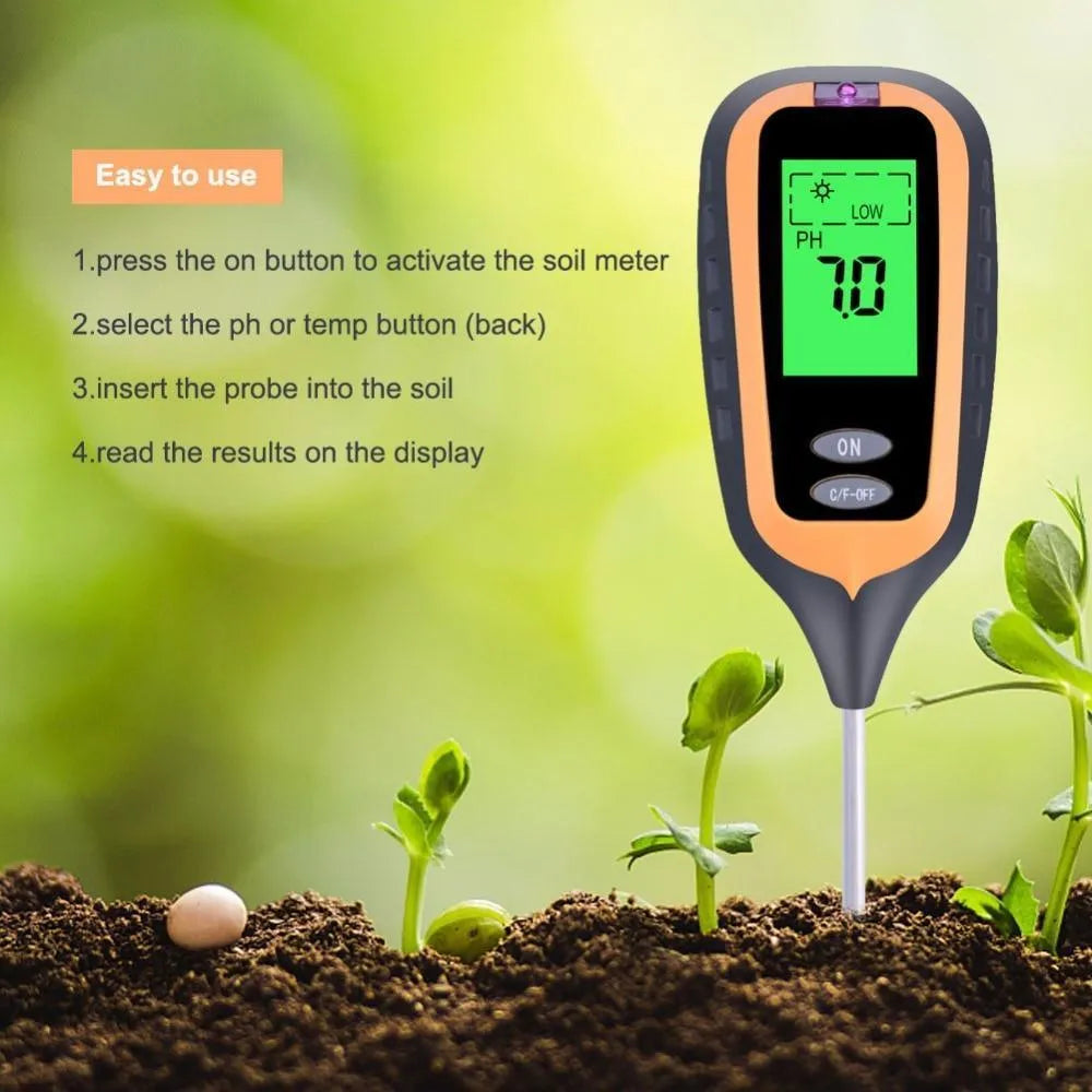 Black soil pH tester with carbon fibre body measuring 40CM x 21CM x 12CM