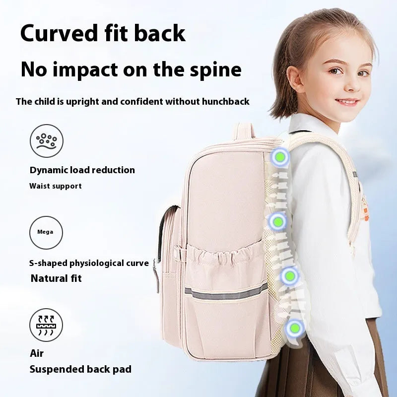 Lightweight student school backpack in Oxford cloth with large capacity for Grade 5-6 students