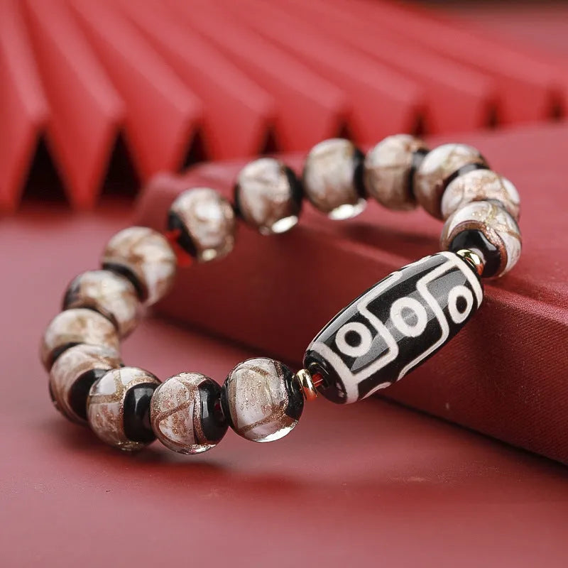 Chinese style coloured glaze bracelet with snake lucky beads in 10mm, 12mm, 14mm sizes