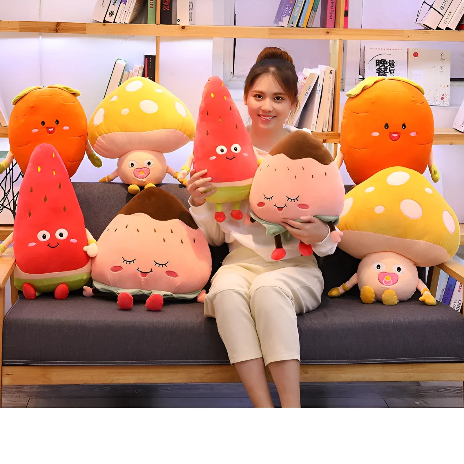 Realistic strawberry plush toy 50cm super soft short plush down cotton filled sleeping doll