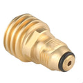 Gold-coloured brass gas brazing adapter with 7mm diameter and internal thread connection