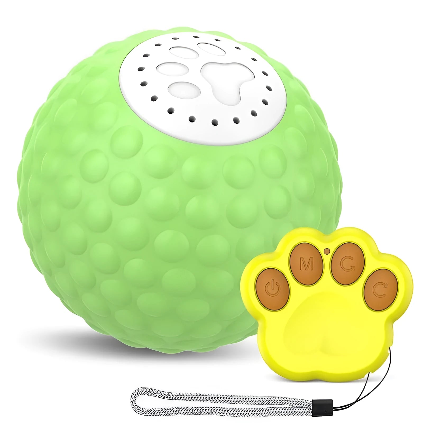 Remote control cat ball interactive toy in blue, green, or yellow colour options