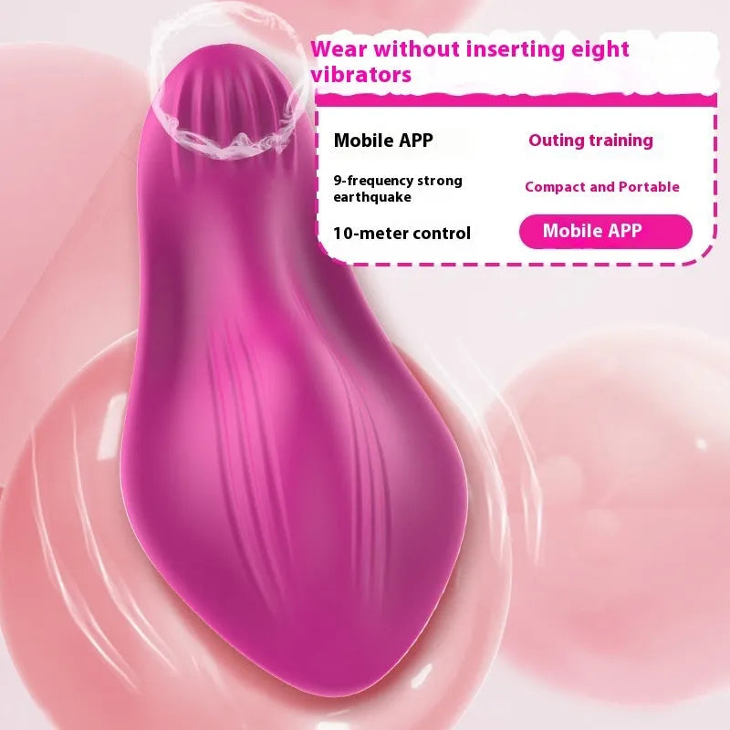 Rose red silicone wearable female massager with smartphone APP control and USB charging
