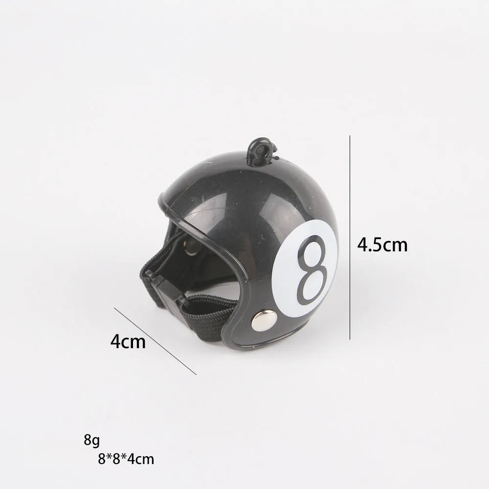 Small adjustable plastic helmet for chickens and birds with elastic bands and sponge lining