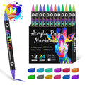 Double-headed two-colour acrylic marker pen set for children's painting with 24 to 168 colours