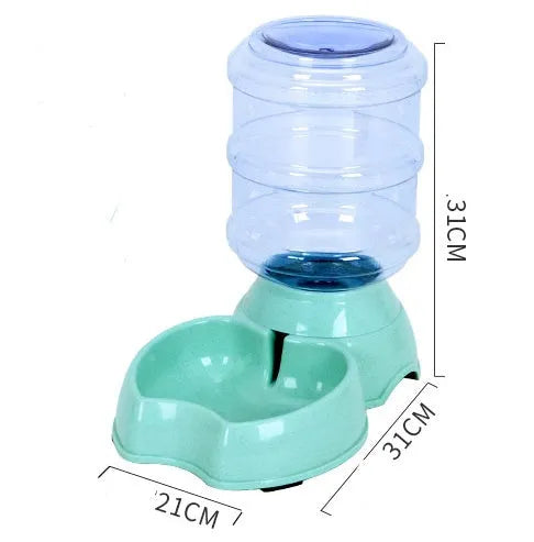 Automatic dog food machine 1.8L pet puzzle feeding device in apricot colour with drinking fountain style