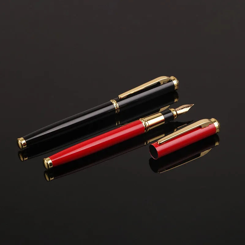 Metal ballpoint pen with 0.5mm Yijin nib in black and red colour options