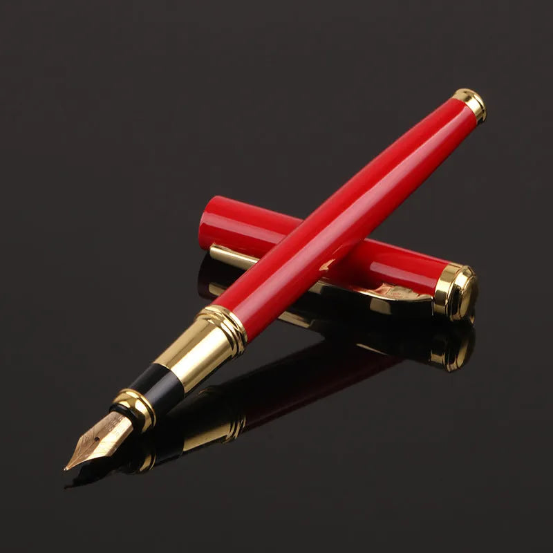 Metal ballpoint pen with 0.5mm Yijin nib in black and red colour options