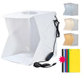 40cm folding soft light box with LED ring light and six coloured background cloths for product photography