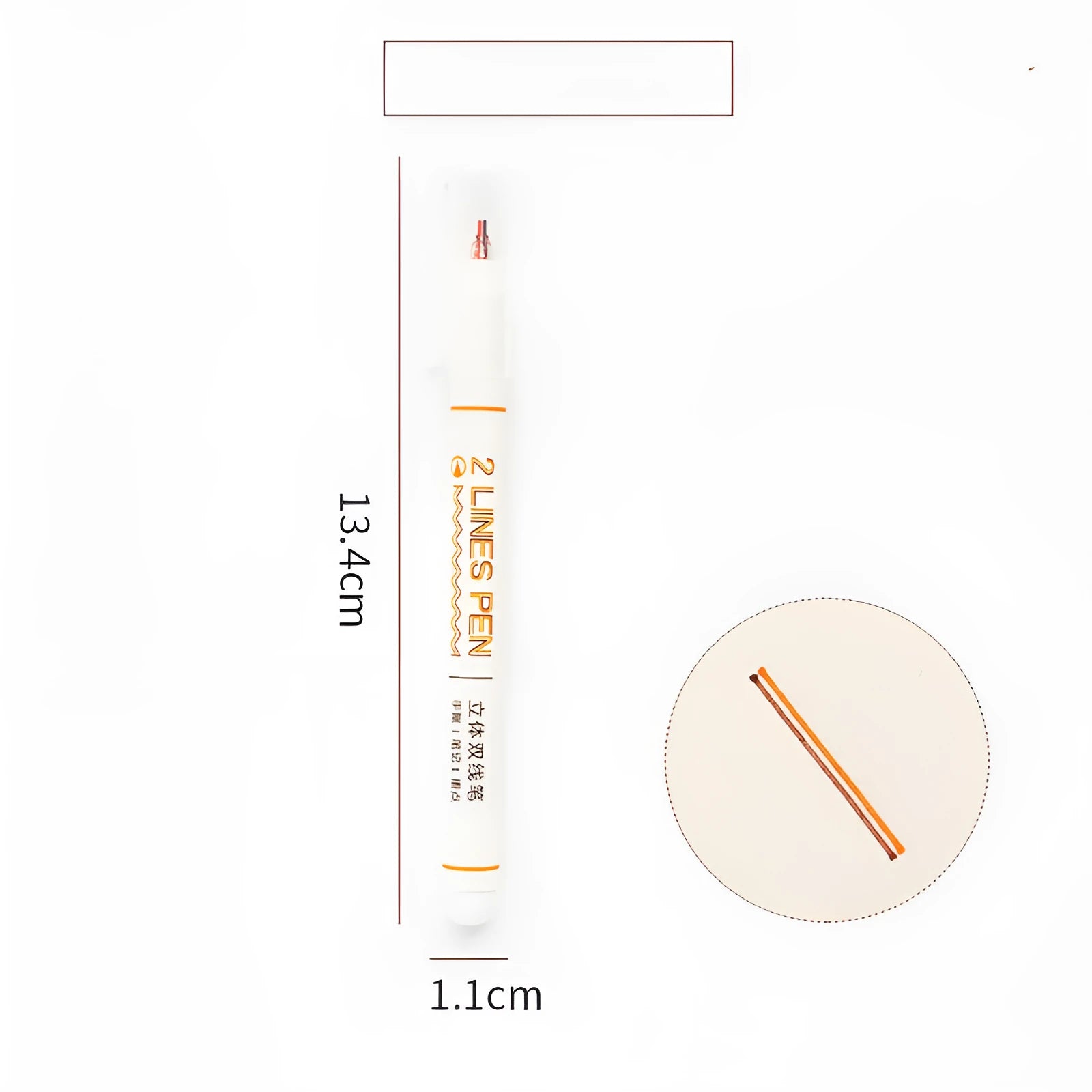 Stereo double line two-colour highlighter pen with 0.5mm tip for student use