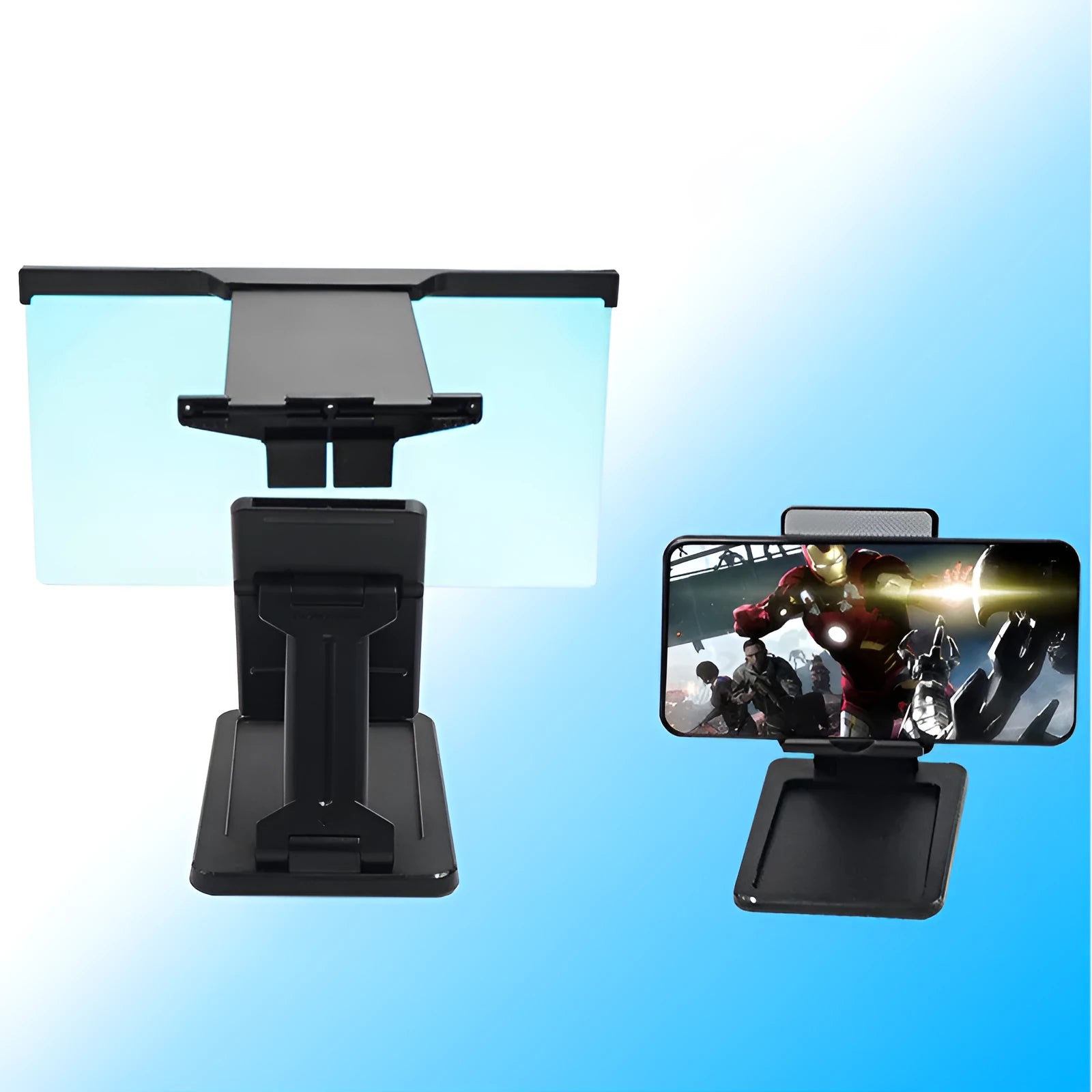 Black L20 mobile phone screen magnifier body with 12-inch acrylic lens and ABS bracket stand