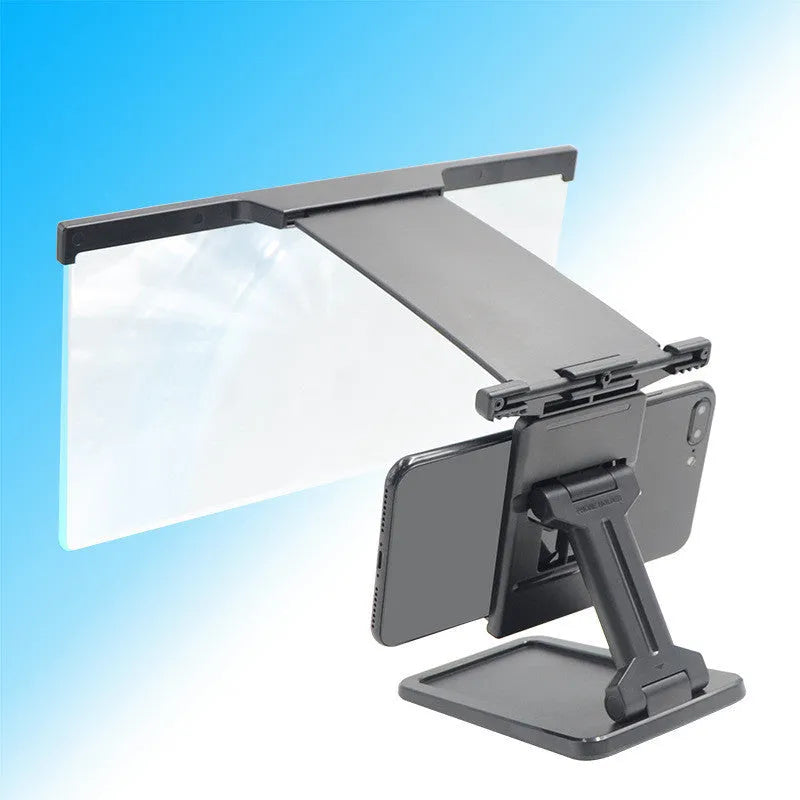 Black L20 mobile phone screen magnifier body with 12-inch acrylic lens and ABS bracket stand