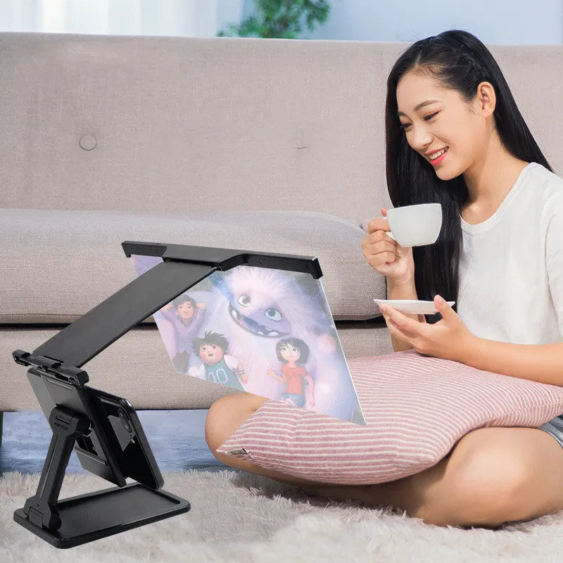 Black L20 mobile phone screen magnifier body with 12-inch acrylic lens and ABS bracket stand
