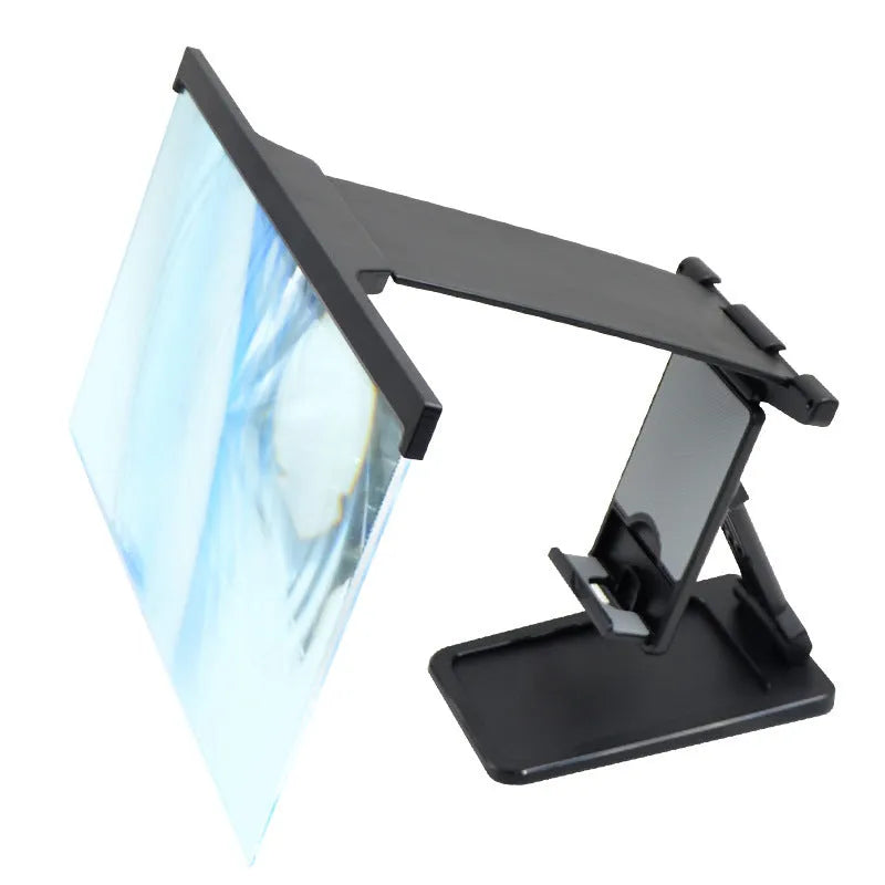 Black L20 mobile phone screen magnifier body with 12-inch acrylic lens and ABS bracket stand