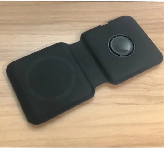 White 2 in 1 magnetic wireless charging dock with foldable design showing dual charging surfaces