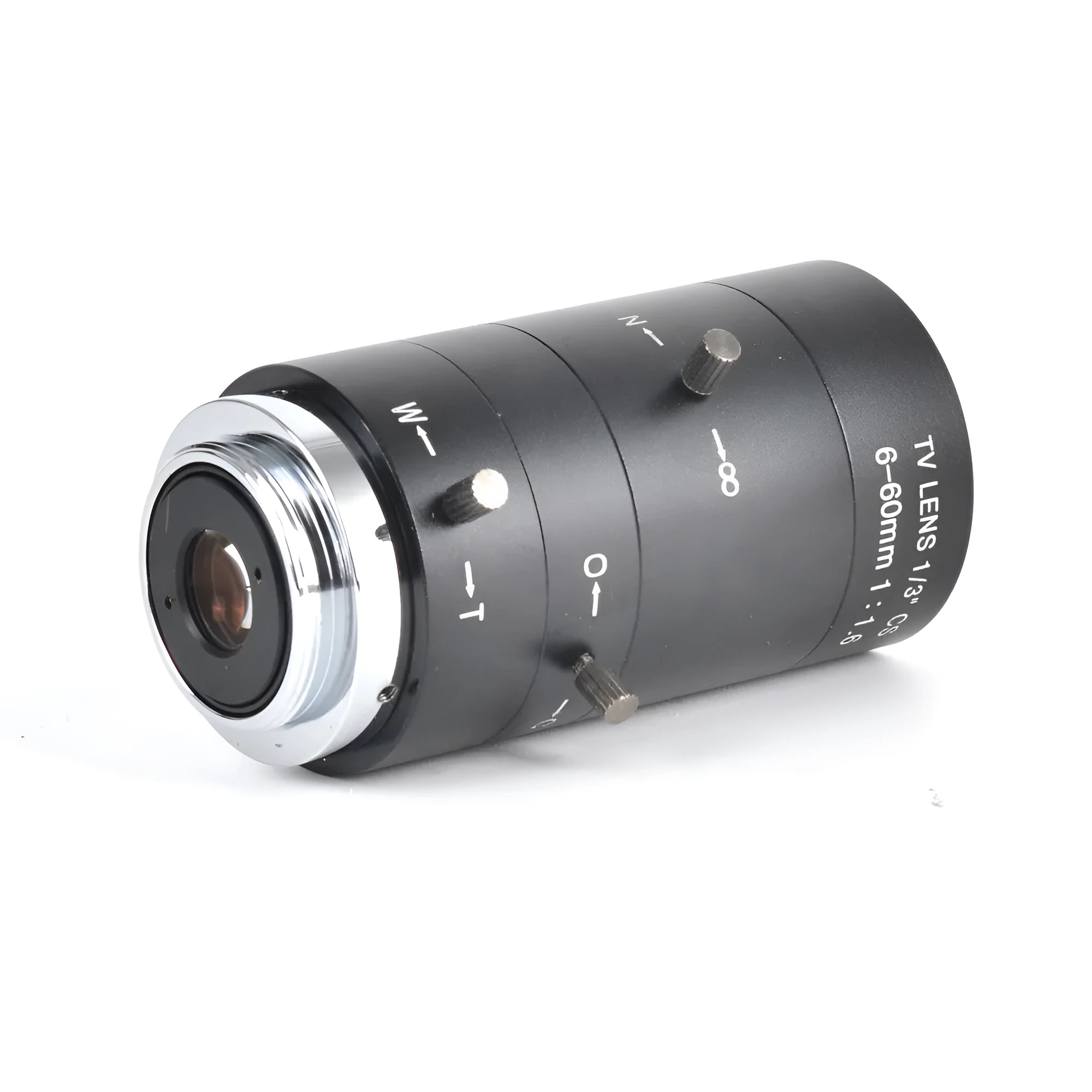 Black CS mount manual aperture camera lens with 6-60mm focal length markings