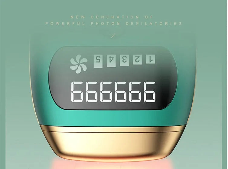 Women IPL painless hair removal device 500,000 flashes with 5 energy levels for bikini armpit leg and arm hair removal in green and white