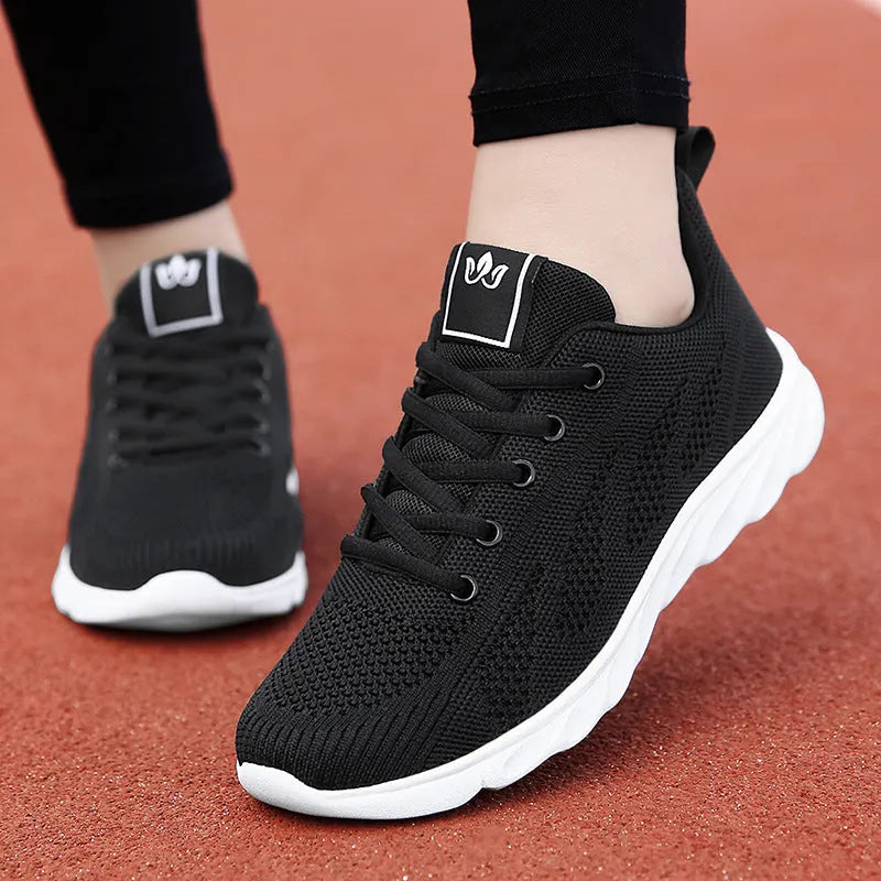 Women's white high-top casual shoes with shoe net top and cross-strap details