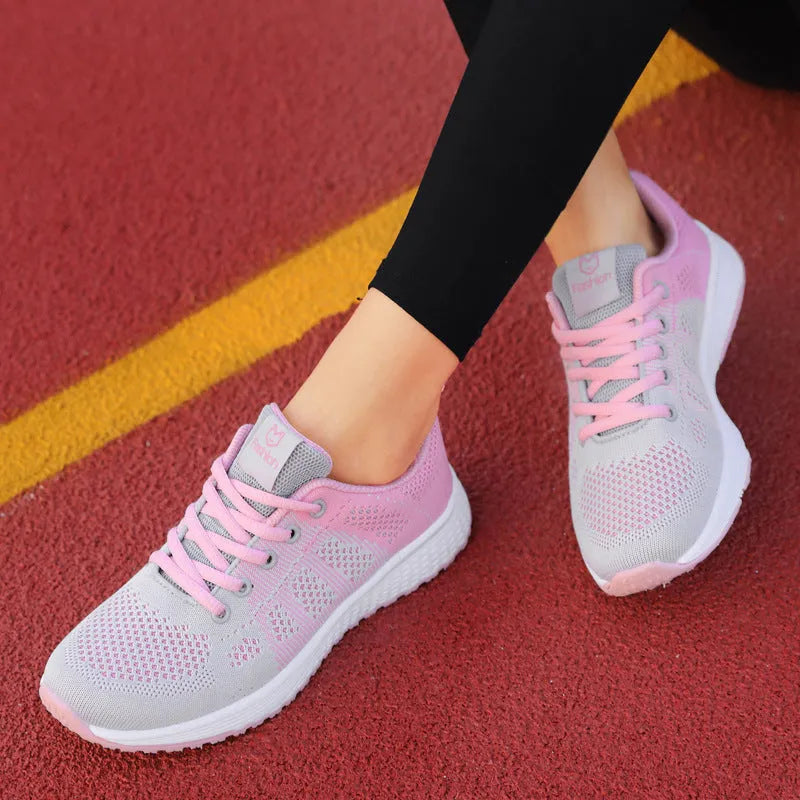 Women's white high-top casual shoes with shoe net top and cross-strap details