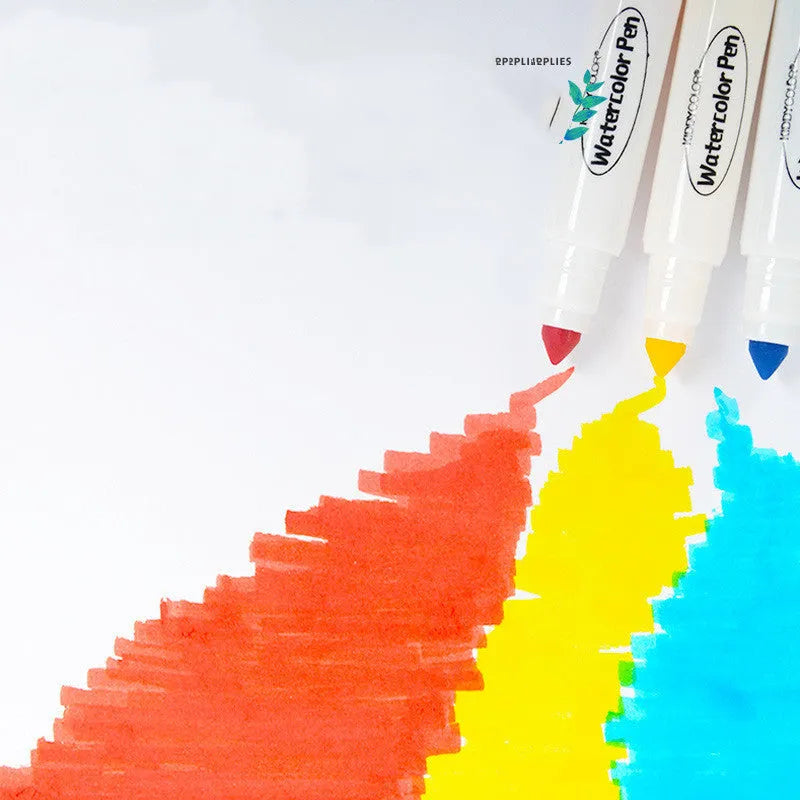 Children's washable watercolour pen set with plastic barrels in 36 colour and 48 colour options