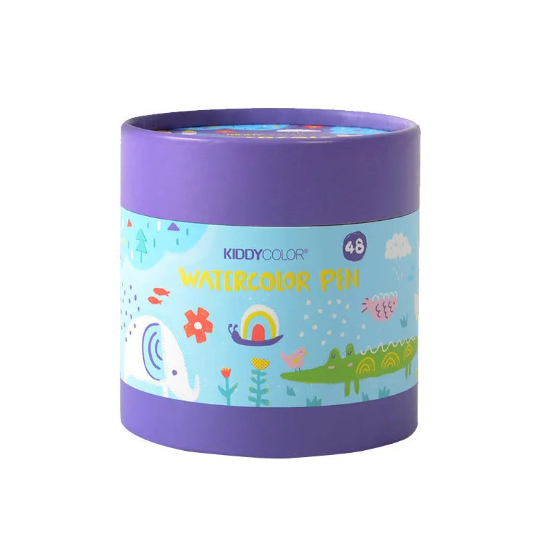 Children's washable watercolour pen set with plastic barrels in 36 colour and 48 colour options