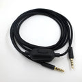 Black universal audio cable with 3.5mm connectors for gaming headsets, measuring 1.2 metres in length.