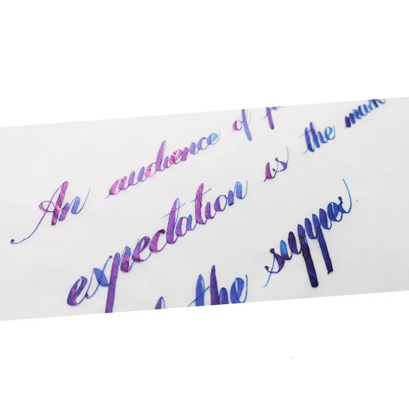 Sheen gradient ink bottle with gold powder shimmer effect for fountain pens in Red Tide or Truffle colours