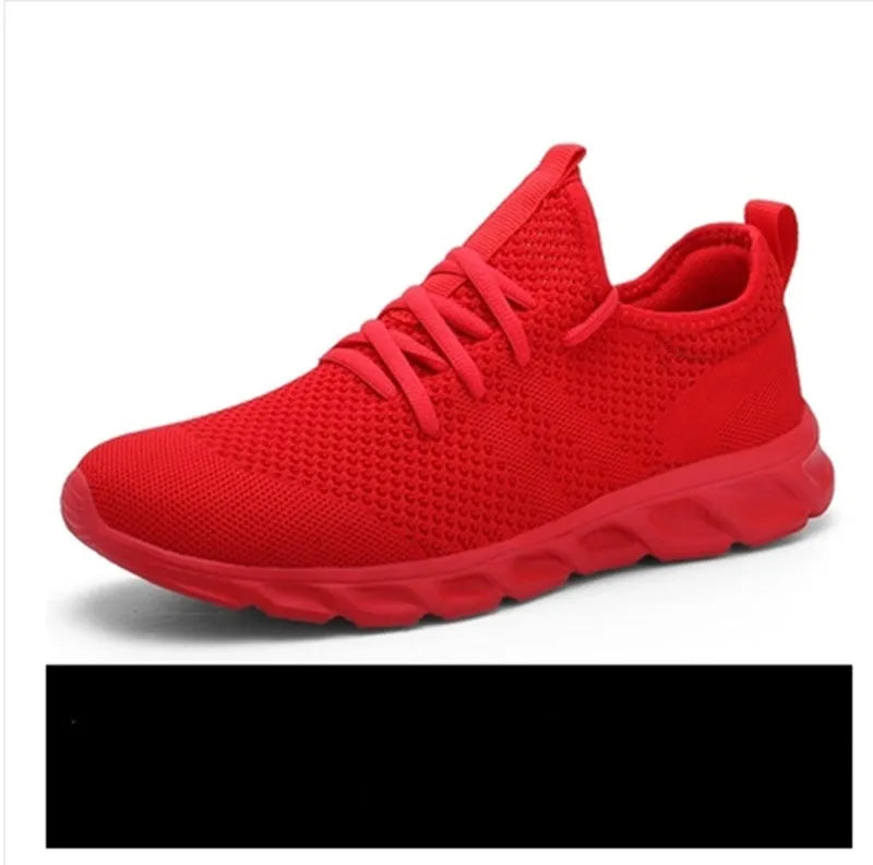 Men's black and white mesh sneakers with round toe and PVC sole for casual sport wear