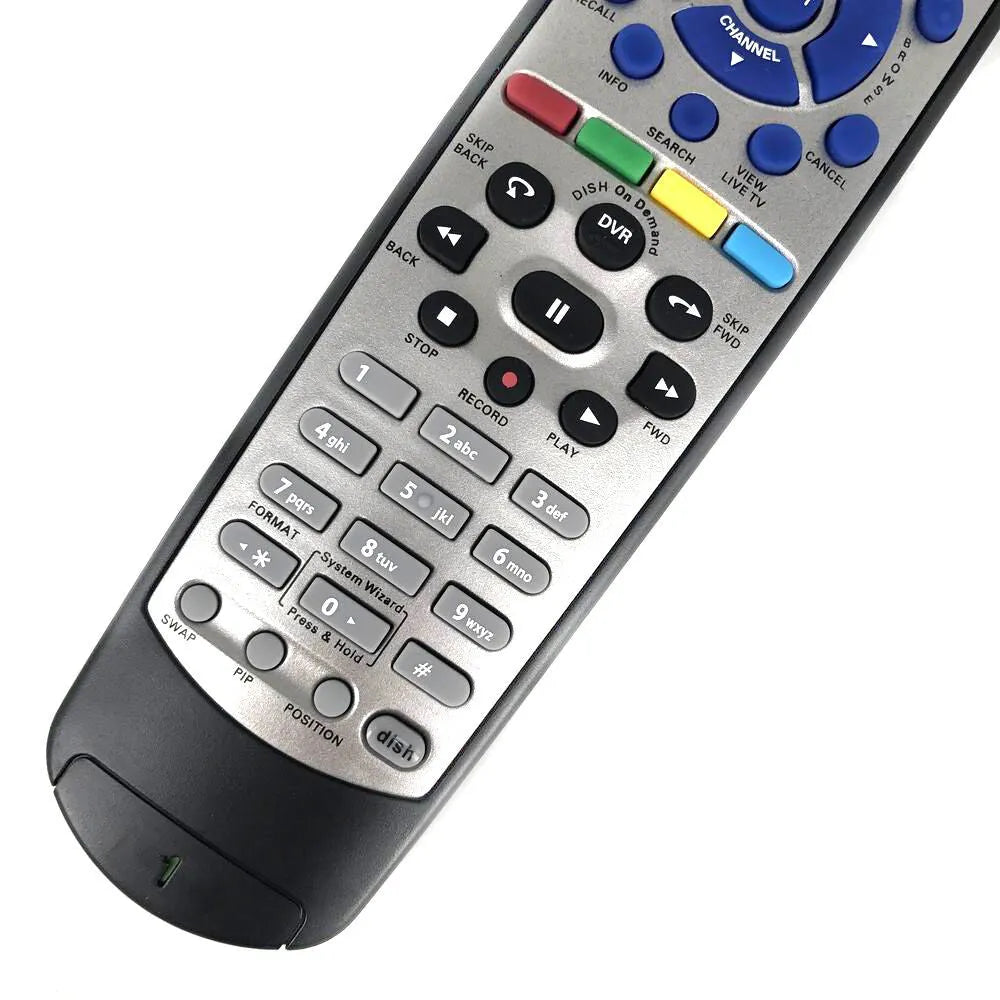 Black DISH Network universal remote control for code 20.1 satellite receivers made of ABS material