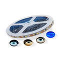 12V LED light strip with rectangular profile showing 2835 or 5050 LEDs mounted for shelf lighting applications