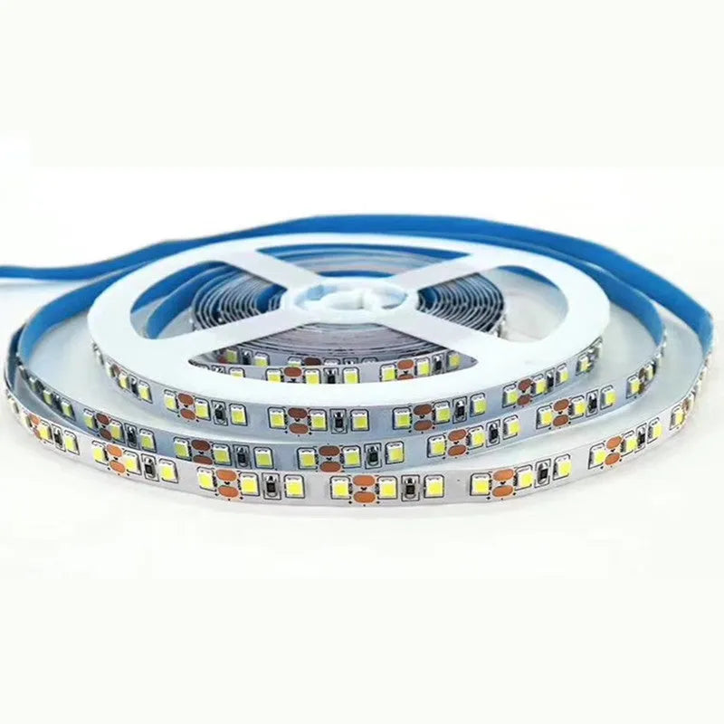 12V LED light strip with rectangular profile showing 2835 or 5050 LEDs mounted for shelf lighting applications