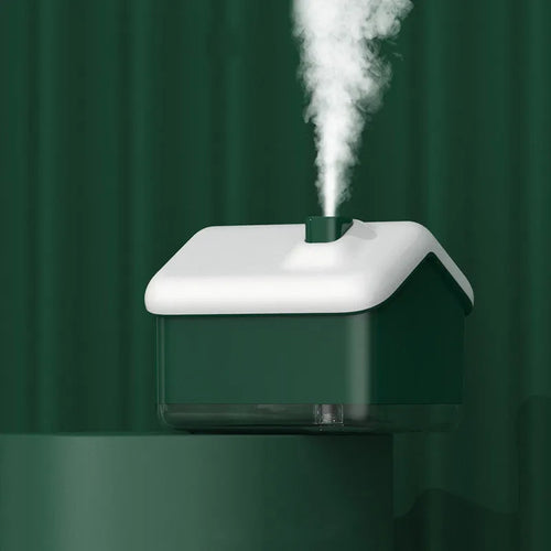 White igloo-shaped ultrasonic humidifier diffuser with USB cable and LED light