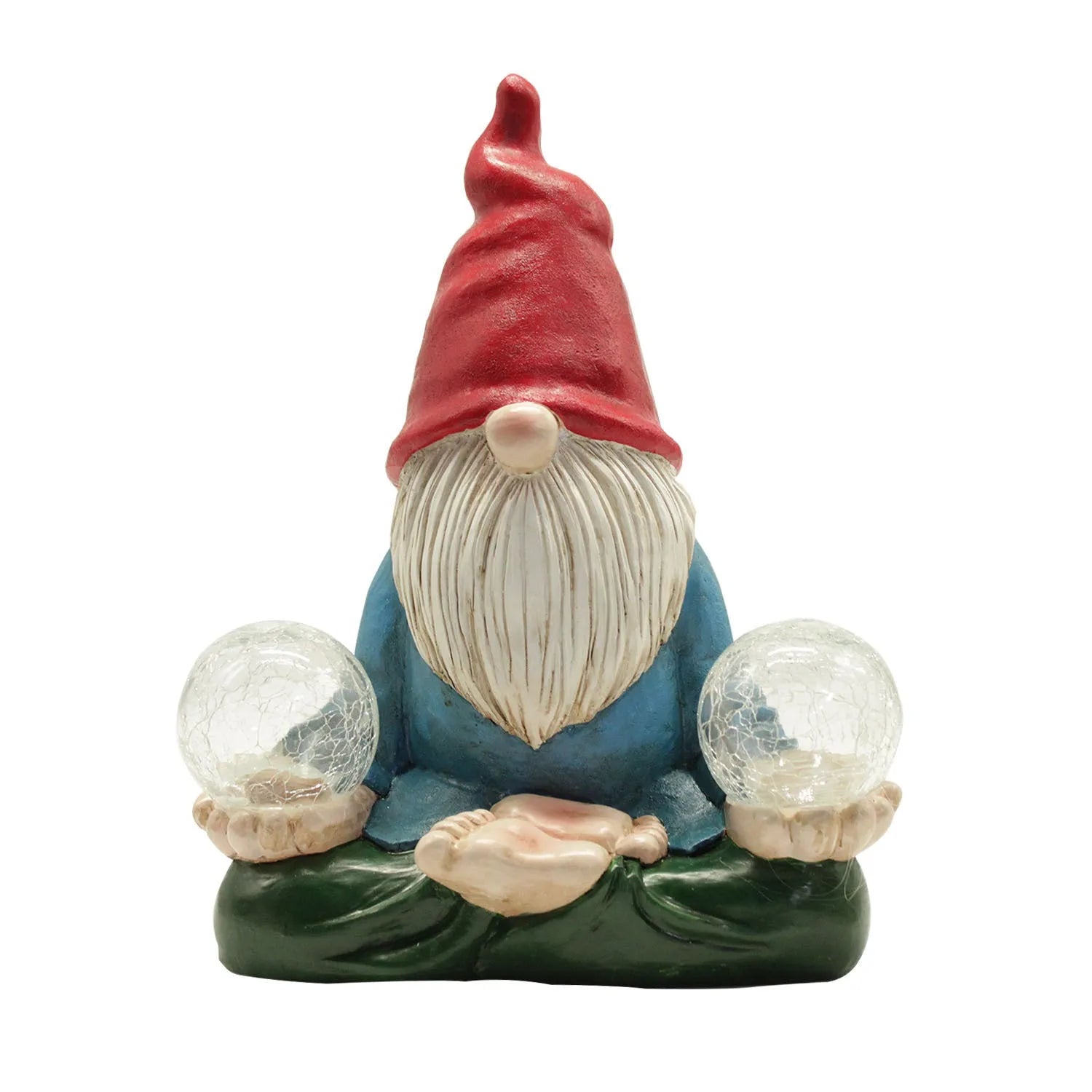 Solar LED resin garden ornament with dwarf doll figurine measuring 27x20cm for outdoor decoration