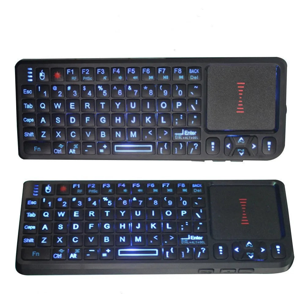 Black wireless laser teaching mini keyboard with touch screen measuring 151×59×12.5mm