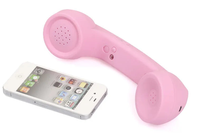 Retro-style Bluetooth wireless headset microphone in various colours with hanging ear design